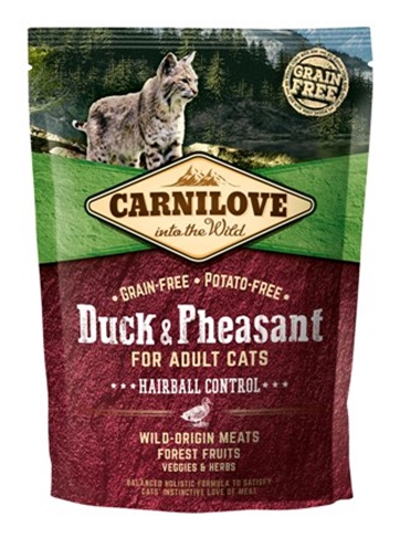 CARNILOVE Kattenvoer Duck/Pheasant Hairball 400 gr – Graanvrij