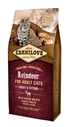 CARNILOVE Kattenvoer Reindeer Energy 6 kg – Graanvrij Outdoor