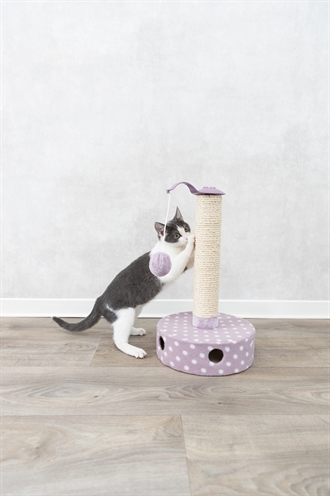 TRIXIE Krabpaal Fleece Lila 26×26×47 cm – Compact voor Kittens