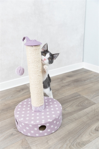 TRIXIE Krabpaal Fleece Lila 26×26×47 cm – Compact voor Kittens