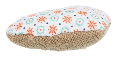 TRIXIE Kattenspeelgoed Speelhart Stof/Jute 8×8 cm – Pluche Blauw/Oranje