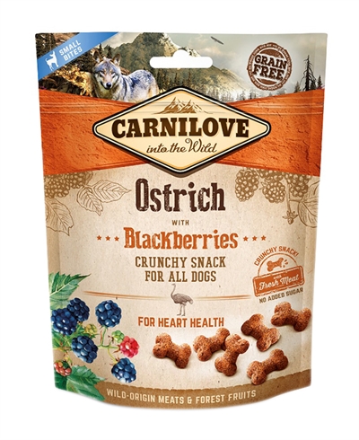 CARNILOVE Hondensnack Crunchy Struisvogel & Zwarte Bes Graanvrij - 200 g