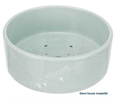 TRIXIE Voerbak Keramiek Junior | Geschikt voor droog-, natvoer en water - Assorti pastel - 12 cm / 300 ml