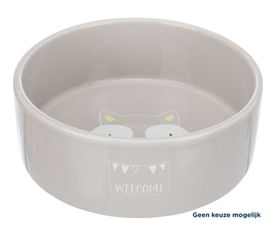 TRIXIE Voerbak Keramiek Junior | Geschikt voor droog-, natvoer en water - Assorti pastel - 12 cm / 300 ml