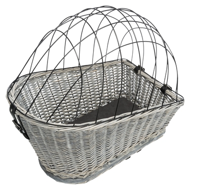 TRIXIE Fietsmand Bagagedrager Grijs 55×35×49 cm – Natuurlijk Riet