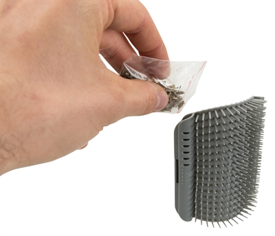 TRIXIE Massageborstel Muur Hoek Grijs 8×13 cm – Voor Vachtverzorging