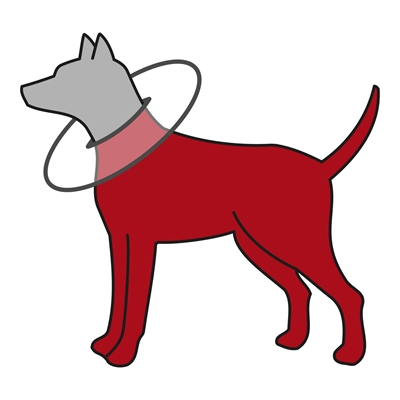 TRIXIE Beschermkraag Schuimrubber - Staat zijwaarts, voorkomt likken en bijten - Grijs - L-XL 53-56 x 27 cm