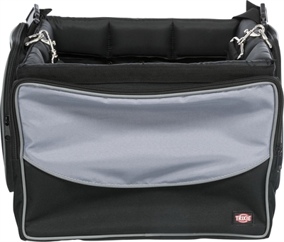 TRIXIE Fietsmand Nylon Zwart/Grijs 41×26×26 cm – Voor Honden