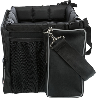 TRIXIE Fietsmand Nylon Zwart/Grijs 41×26×26 cm – Voor Honden