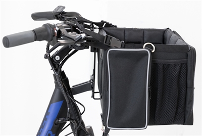 TRIXIE Fietsmand Nylon Zwart/Grijs 41×26×26 cm – Voor Honden