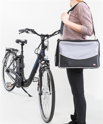 TRIXIE Fietsmand Nylon Zwart/Grijs 41×26×26 cm – Voor Honden