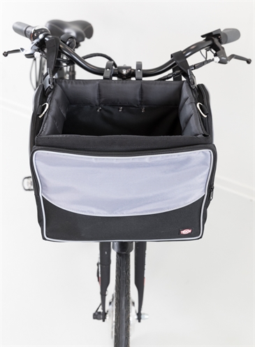 TRIXIE Fietsmand Nylon Zwart/Grijs 41×26×26 cm – Voor Honden
