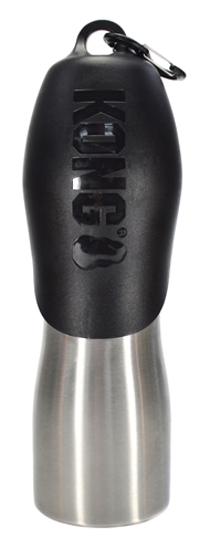 KONG H2O Drinkfles RVS Zwart 740 ml – Handige drinkbak voor honden