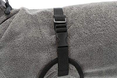 TRIXIE Hondenbadjas Badstof Sneldrogend - Beschermt tegen onderkoeling - Grijs - 60 cm