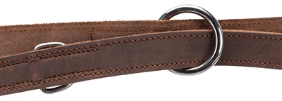 TRIXIE hondenriem Rustic verstelbaar vetleer donkerbruin 200×1,2 cm
