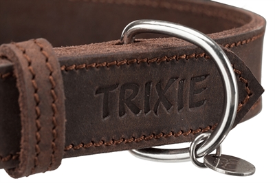 TRIXIE Halsband Hond Rustic Vetleer Donkerbruin 27×34 cm – 1,8 cm