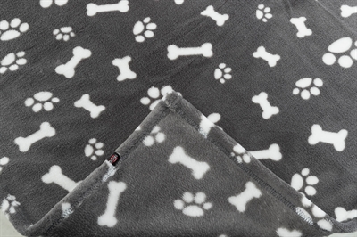 TRIXIE Hondendeken Kenny Fleece 75×50 cm – Grijs met Pootjes