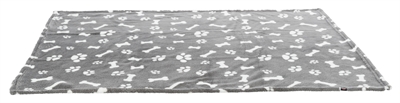 TRIXIE Hondendeken Kenny 100×75 cm – Fleece Grijs met Pootjes