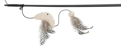 TRIXIE Spielangel Fisch XXL 65×10 cm - mit Katzenminze für große Katzen