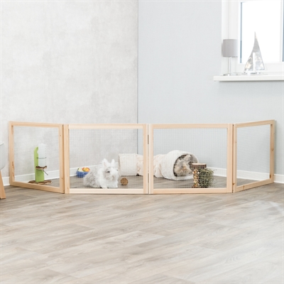 TRIXIE Konijnenren Indoor Ren 4 Panelen Uitbreidbaar in lengte en hoogte - Hout - 60-240x50 cm