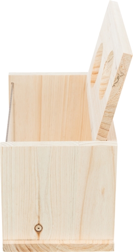 TRIXIE Zandbad voor muizen en hamsters Hout met plexiglas voor observatie - deksel & 2 ingangen - 20x12x12 cm