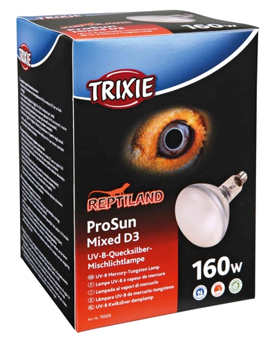 TRIXIE Reptielenlamp Prosun Mixed D3 | UVB+UVA & warmte, zelfstartend - 160 W - 11,5x11,5x28,5 cm