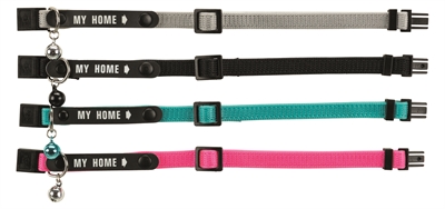 TRIXIE Kattenhalsband My Home Adresflap Assorti - Verstelbaar met Belletje