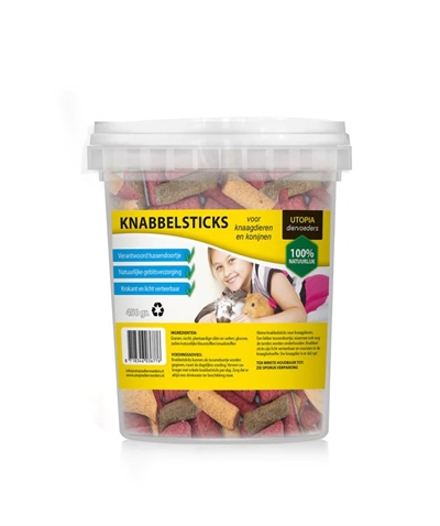 UTOPIA Knabbelsticks voor Knaagdieren 450 gr – Krokant en Natuurlijke Snack