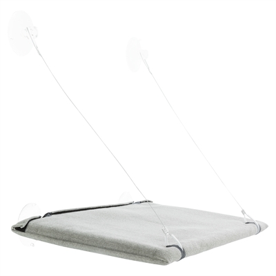 TRIXIE Kattenmand Hangmat Raam Velours Grijs 50×30 cm – Draagvermogen 12 kg