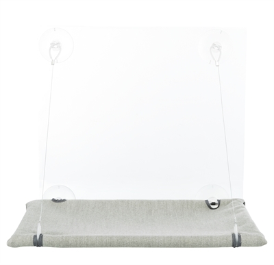 TRIXIE Kattenmand Hangmat Raam Velours Grijs 50×30 cm – Draagvermogen 12 kg
