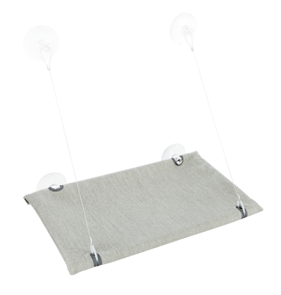 TRIXIE Kattenmand Hangmat Raam Velours Grijs 50×30 cm – Draagvermogen 12 kg