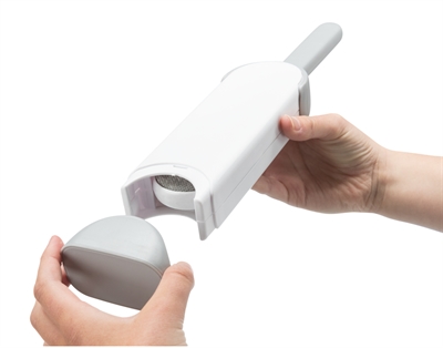 TRIXIE Harenpluizenborstel met reinigingsstation, velours - Wit/Grijs - 33 cm