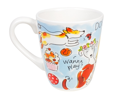 BLOND AMSTERDAM Mok Dog Lover 350 ML 9×9×11 cm – Aardewerk