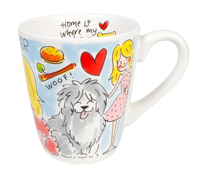 BLOND AMSTERDAM Mok Dog Lover 350 ML 9×9×11 cm – Aardewerk