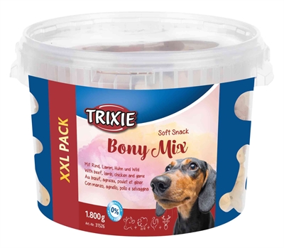 TRIXIE Soft Snack Bony Mix XXL 1800 g – Rund, Lam, Zalm, Kip
