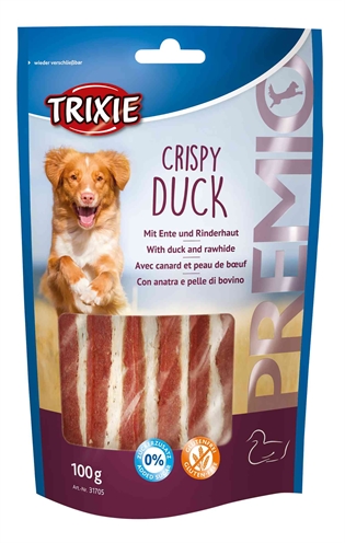 TRIXIE Hondensnack Premio Crispy Duck 86% vlees - krokant, zonder toegevoegde suikers - 100 g | 6 st