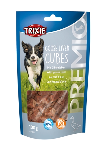 TRIXIE honden snacks Premio Goose Liver Cubes 100 gr – glutenvrij