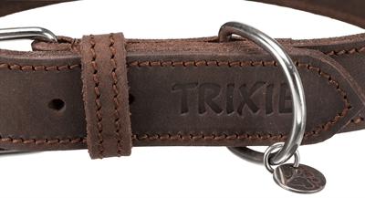 TRIXIE Hondenhalsband Rustic Vetleer Donkerbruin 37×44 cm – M