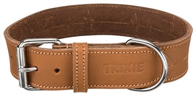 TRIXIE hondenhalsband Rustic Vetleer Heartbeat bruin 47×55 cm – L
