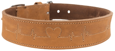 TRIXIE Halsband Hond Rustic Vetleer Heartbeat Bruin 55×4 cm – L-XL