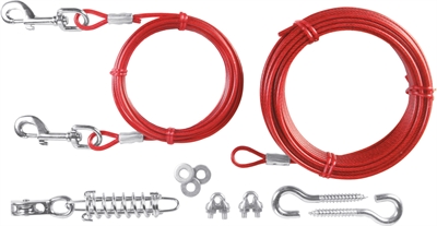 TRIXIE Spanlijn 15 mtr met Looplijn Rood – Hondenlijn voor Buiten