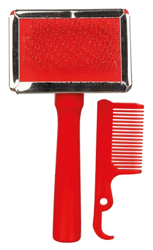 TRIXIE hondenborstel Slicker 13×6 cm – Houten greep, 3 stuks