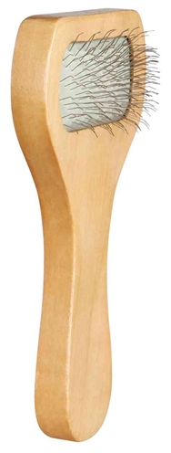 TRIXIE Slickerborstel Hout / Metalen Pinnen Assorti 13×6 cm – 3 st