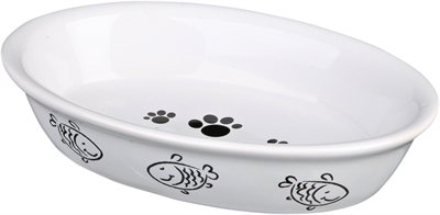 TRIXIE Voerbak Waterbak Ovaal Keramiek 15×10 cm – Assorti