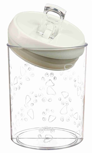 TRIXIE Voorraadpot Kunststof Transparant 1,5 L 12×12 cm – Wit