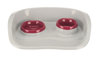 TRIXIE Fressnapf Station Kunststoff Weiß 46×30×11 cm - 2 Stück