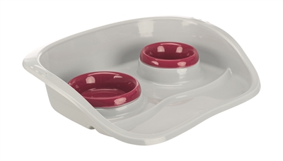 TRIXIE Fressnapf Station Kunststoff Weiß 46×30×11 cm - 2 Stück