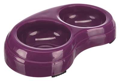 TRIXIE dubbele voerbak kunststof 10×10 cm – assorti 4 stuks