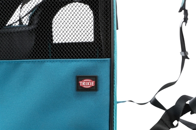 TRIXIE Hondentas Rugtas Connor Petrol 42×21×29 cm – Draagtas met Korthouder