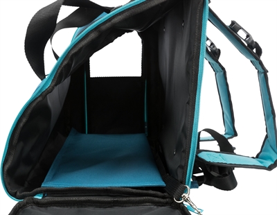TRIXIE Hondentas Rugtas Connor Petrol 42×21×29 cm – Draagtas met Korthouder